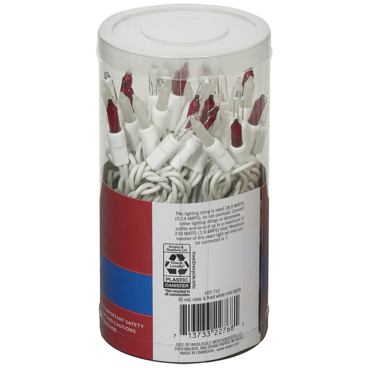 slide 2 of 2, December Home Red, Clear, Frost White Mini Lights, 70 ct