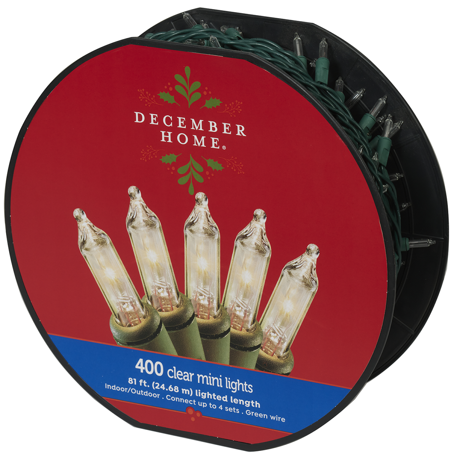 slide 2 of 2, December Home Mini Lights Spool Clear, 400 ct