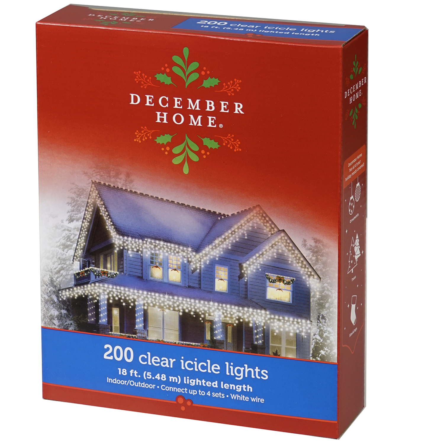 slide 2 of 2, December Home Clear Icicles with White Wire Light Set, 200 Count, 200 ct