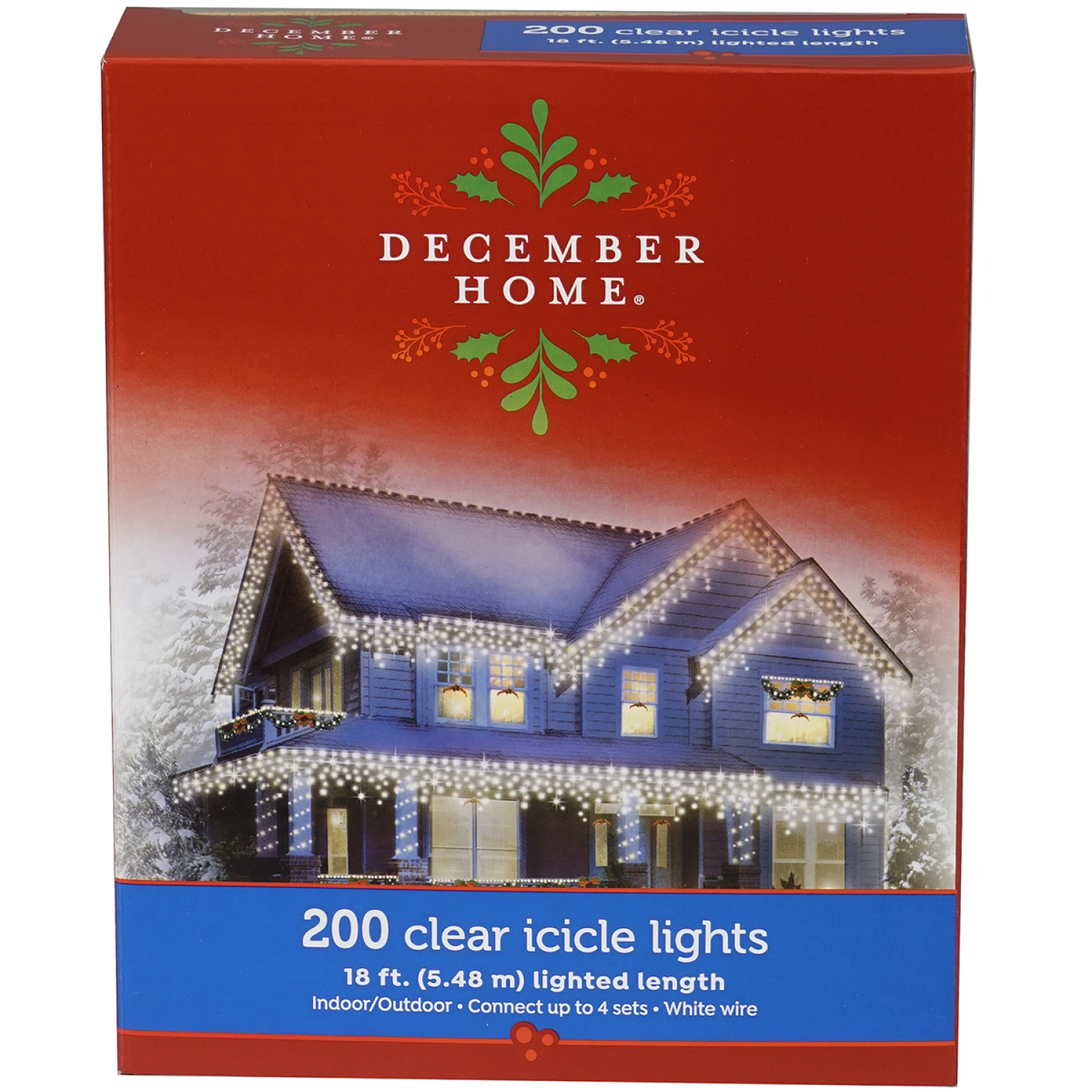 slide 1 of 2, December Home Clear Icicles with White Wire Light Set, 200 Count, 200 ct