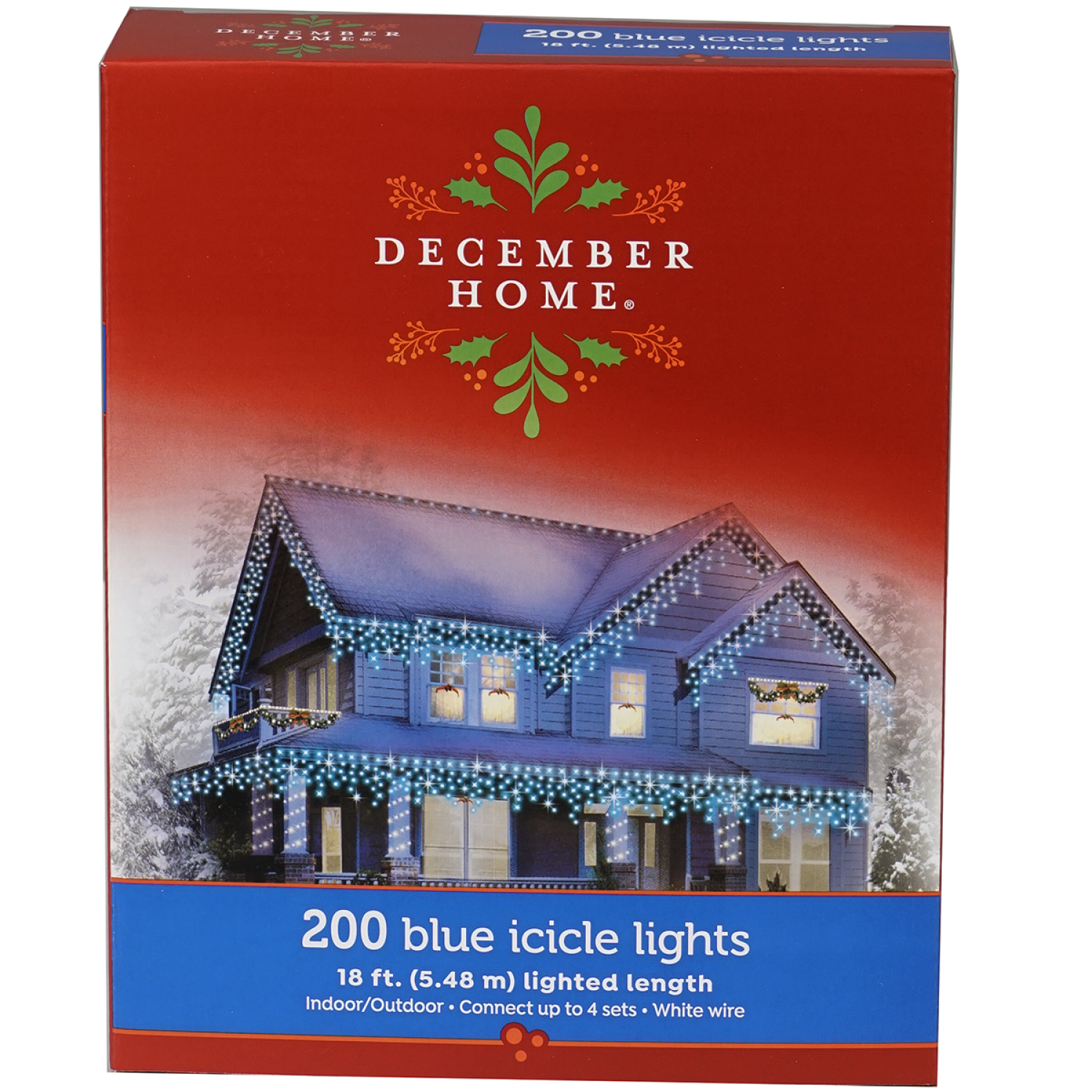 slide 1 of 2, December Home Blue Icicles with White Wire Light Set, 200 Count, 200 ct