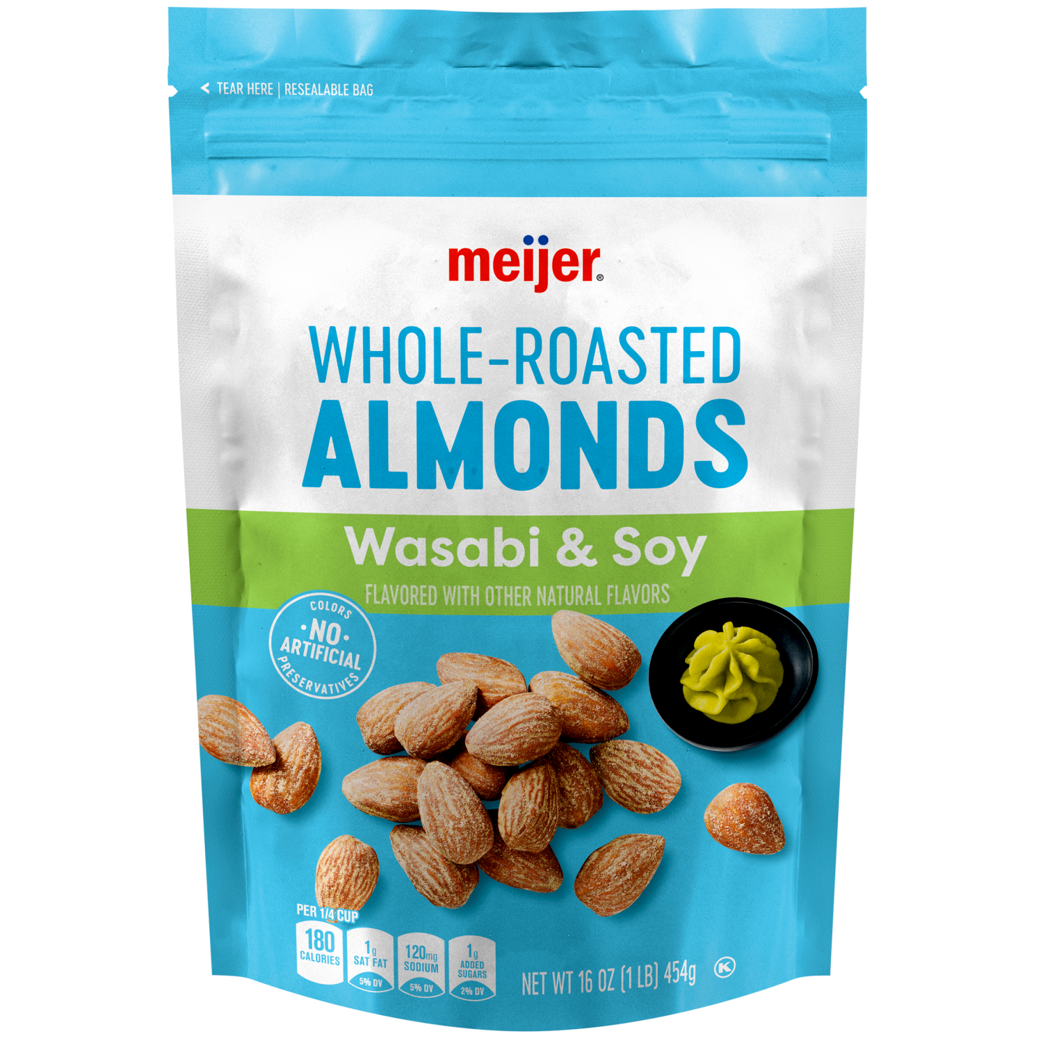 slide 1 of 2, Meijer Wasabi and Soy Whole Almonds, 16 oz