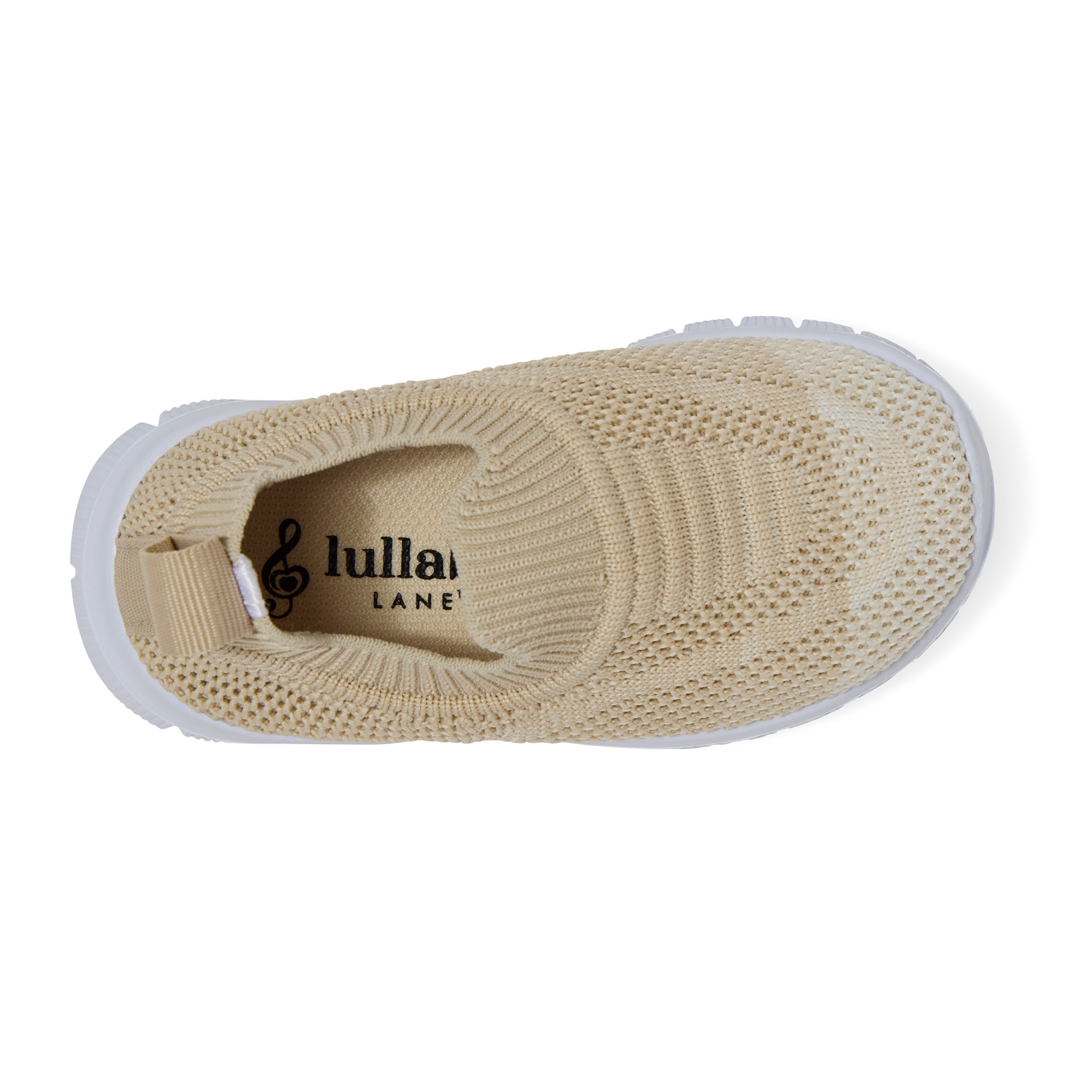 slide 4 of 4, Lullaby Lane Boy's Prewalk Knit Flex Sneakers, Tan, Size 4, Size 4