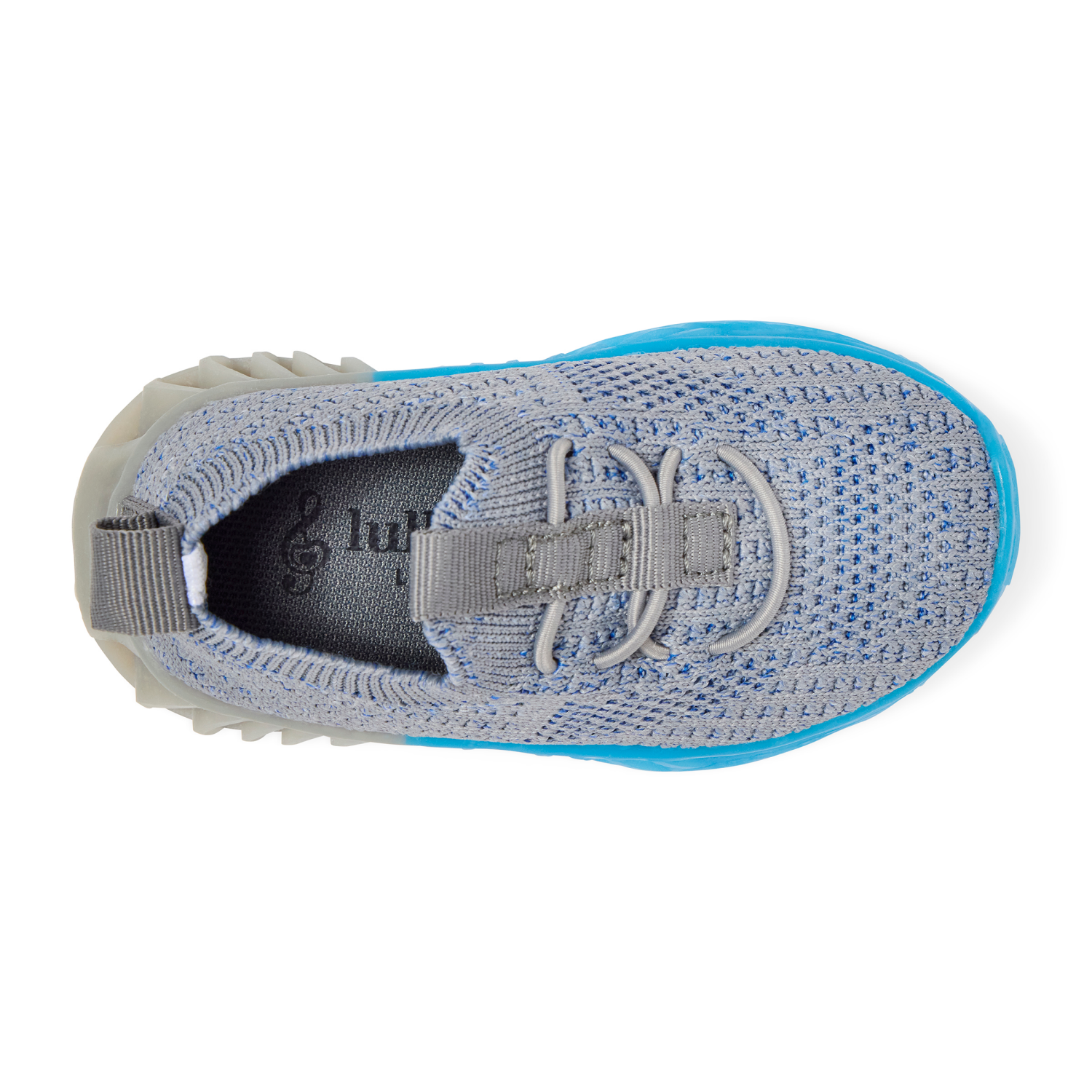 slide 4 of 4, Lullaby Lane Boy's Prewalk Knit Bungee Sneakers, Grey, Size 5, Size 5