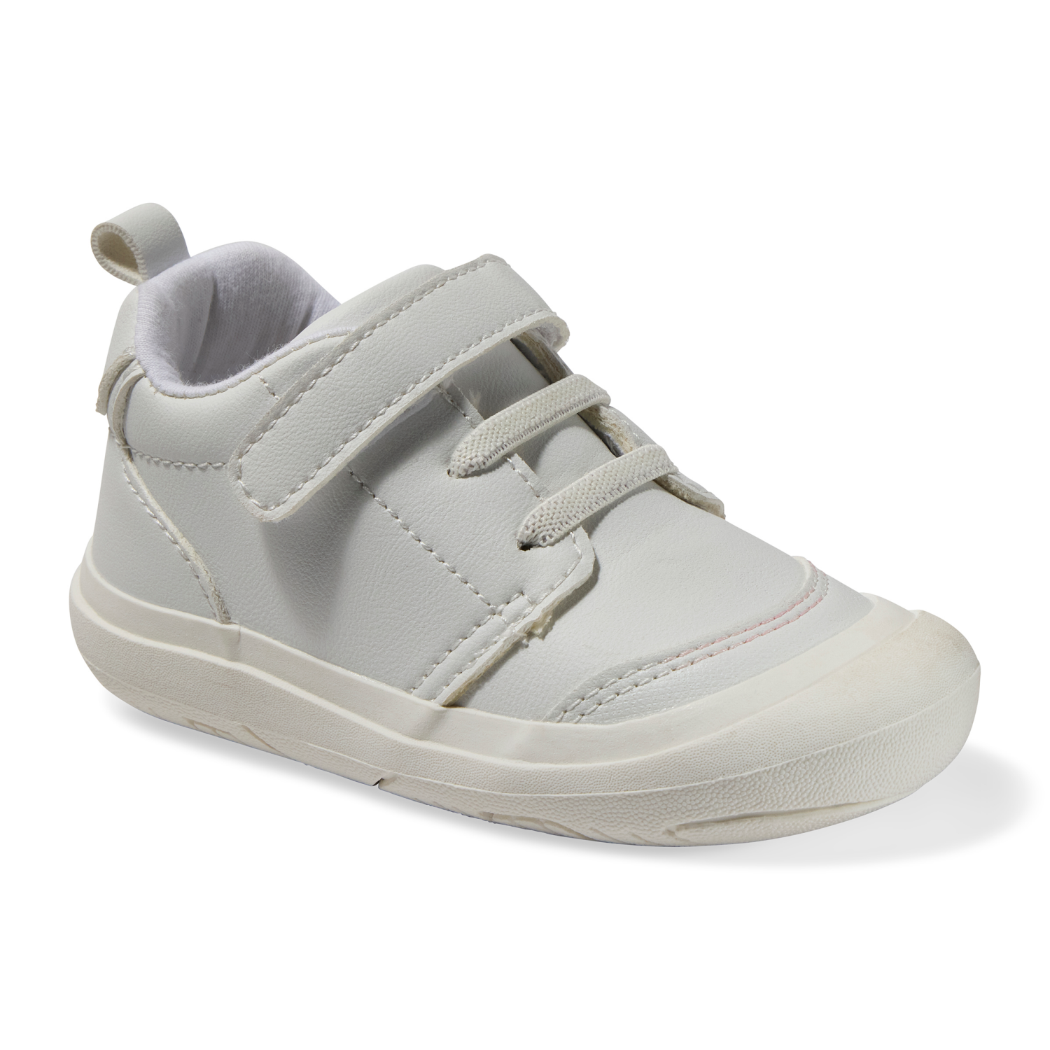 slide 1 of 4, Lullaby Lane Boy's Prewalk Bubble Toe Shoes, White, Size 2, Size 2