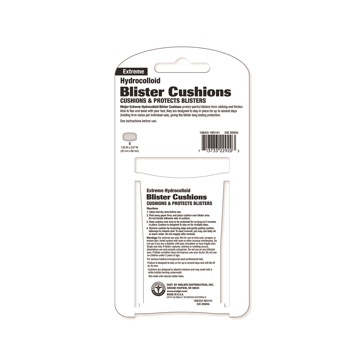 slide 2 of 2, Meijer Extreme Hydrocolloid Blister Cushions, 5 ct