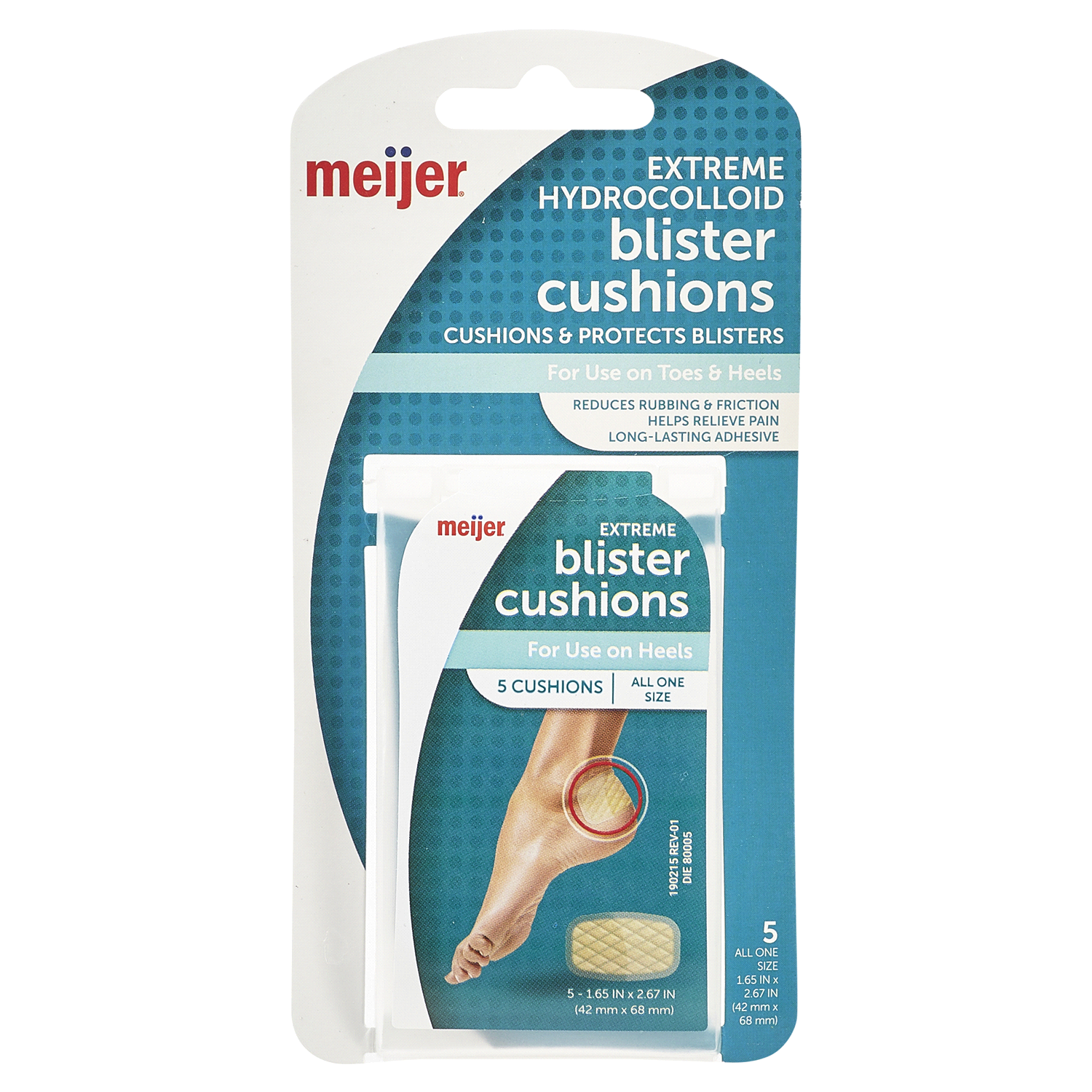 slide 1 of 5, Meijer Extreme Hydrocolloid Blister Cushions, 5 ct
