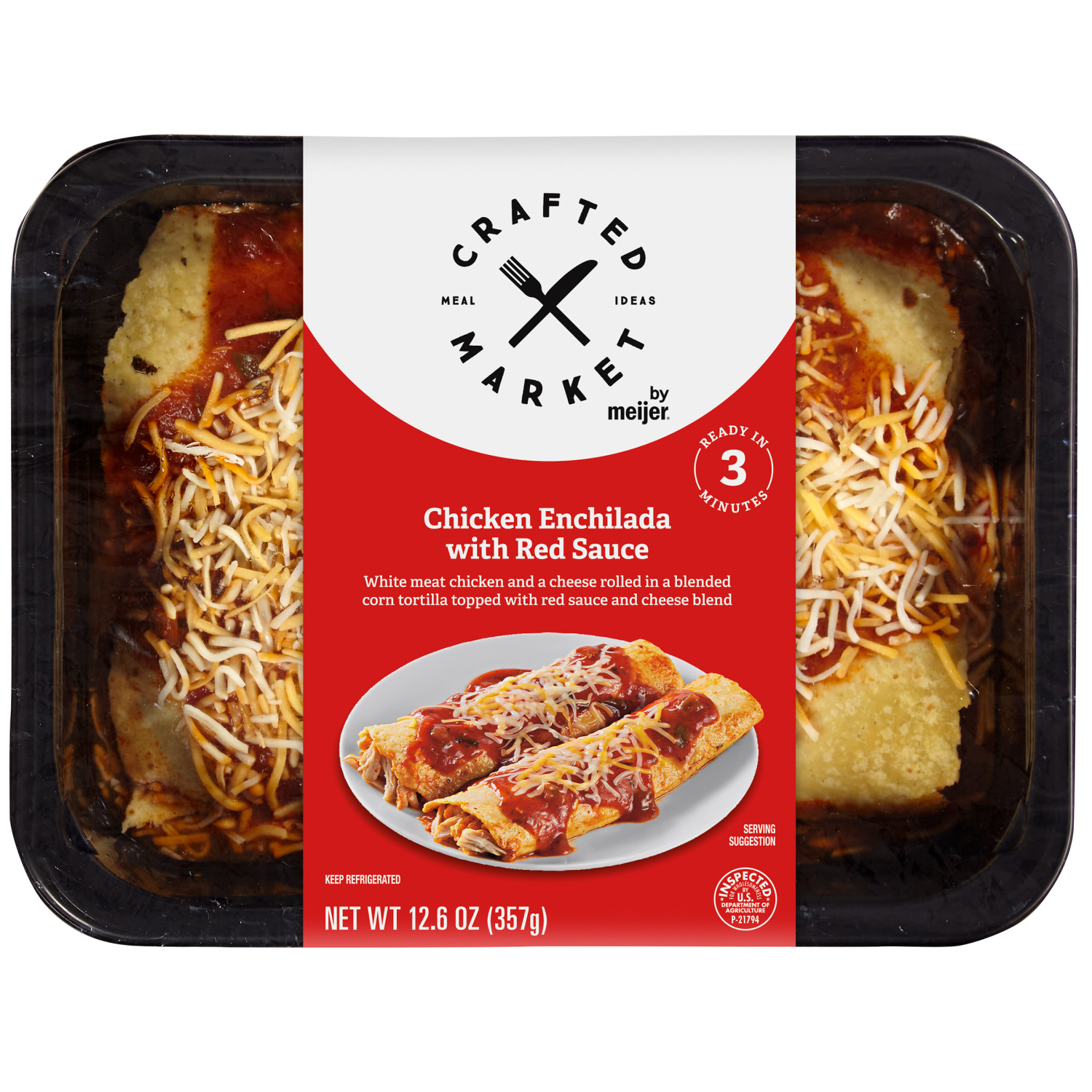 slide 1 of 3, Crafted Market Red Chicken Enchilada, 11.5 oz