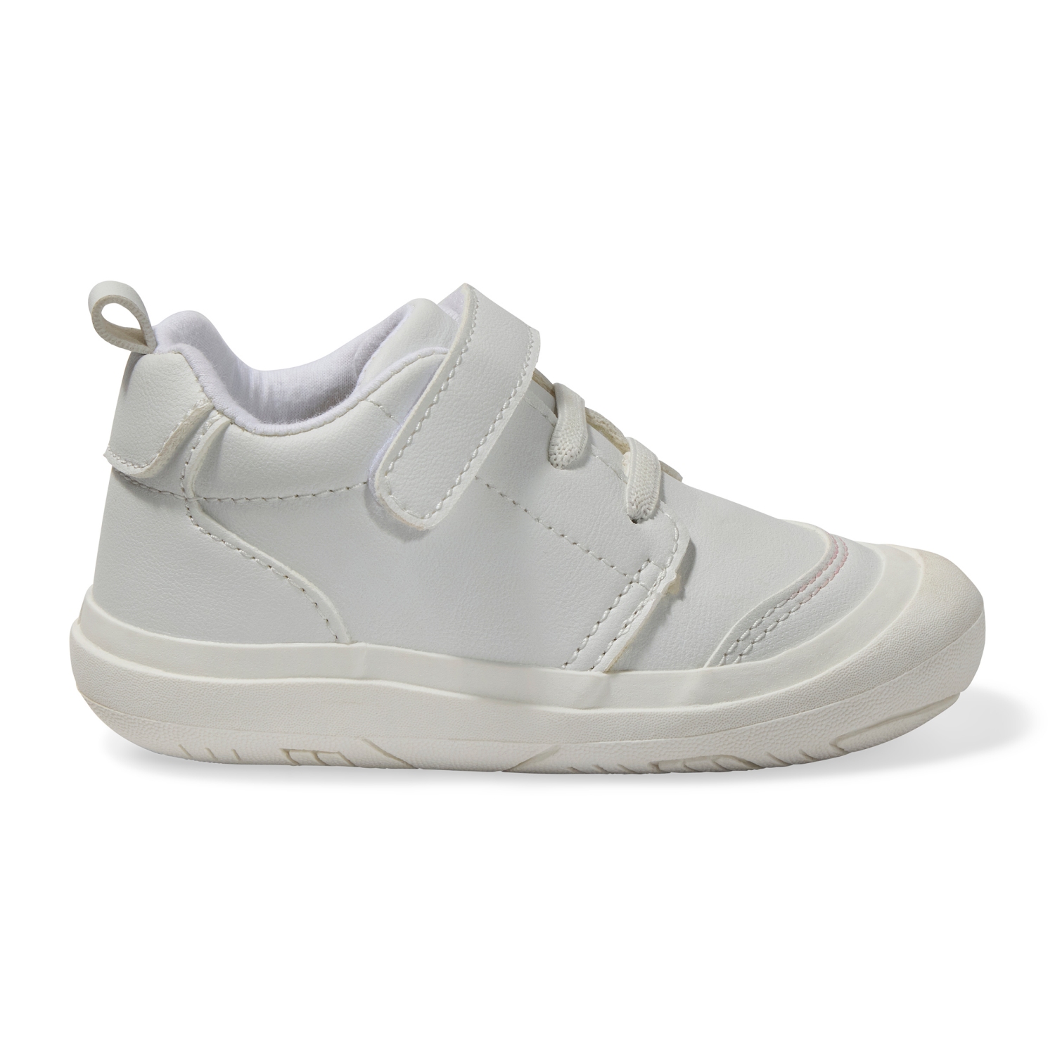 slide 3 of 4, Lullaby Lane Boy's Prewalk Bubble Toe Shoes, White, Size 4, Size 4
