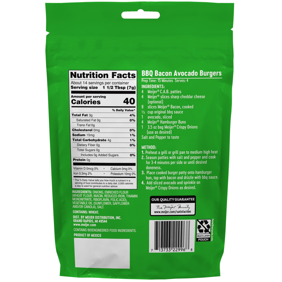 slide 2 of 2, Meijer Slightly Salted Crispy Onions, 3.5 oz