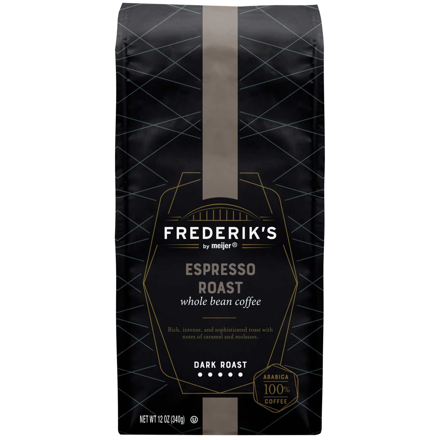 slide 1 of 3, Frederiks by Meijer Espresso Roast Whole Bean, 12oz, 12 oz
