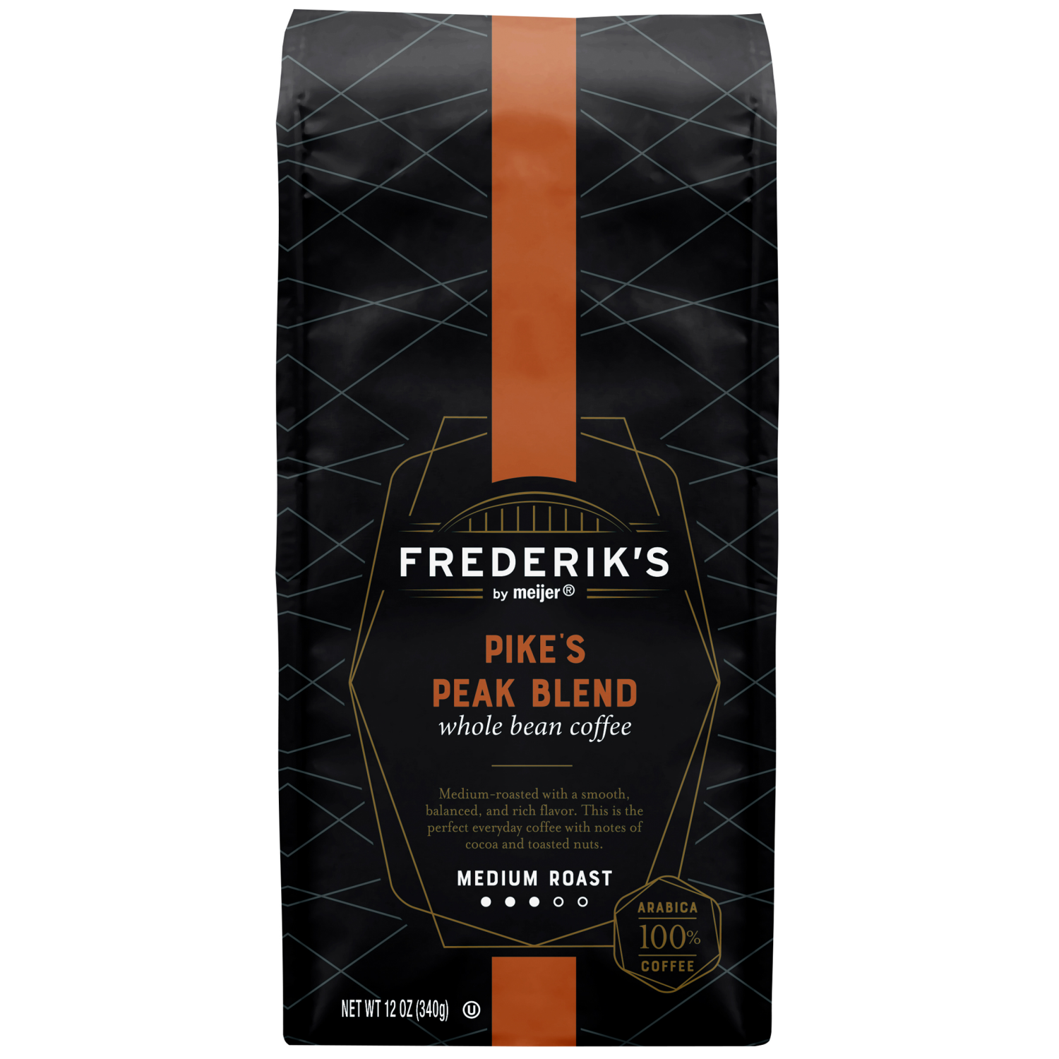 slide 1 of 3, FREDERIKS BY MEIJER Frederik's by Meijer Pikes Peak Whole Bean, 12 oz, 12 oz