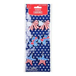 Meijer Corporate Seasonal Mcs Patriotic Earrings 3 Pairs