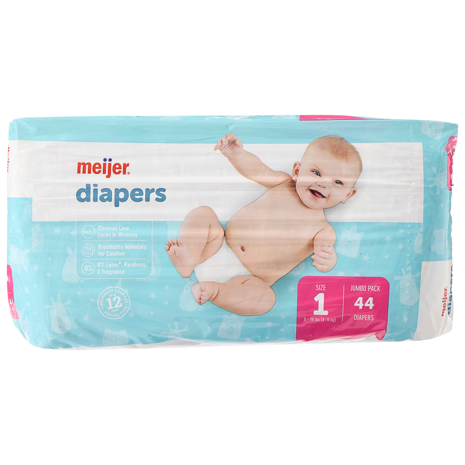 slide 2 of 5, MEIJER BABY DIAPERS JUMBO SZ1 44CT, 44 ct