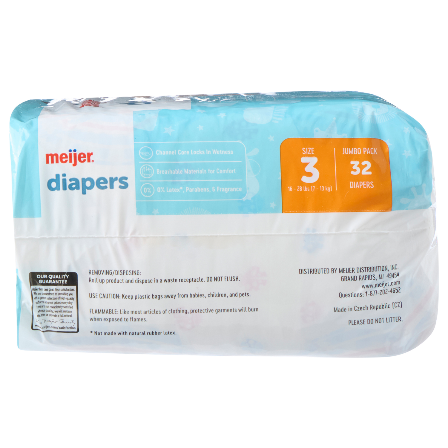 slide 3 of 5, MEIJER BABY DIAPERS JUMBO SZ3 32CT, 32 ct