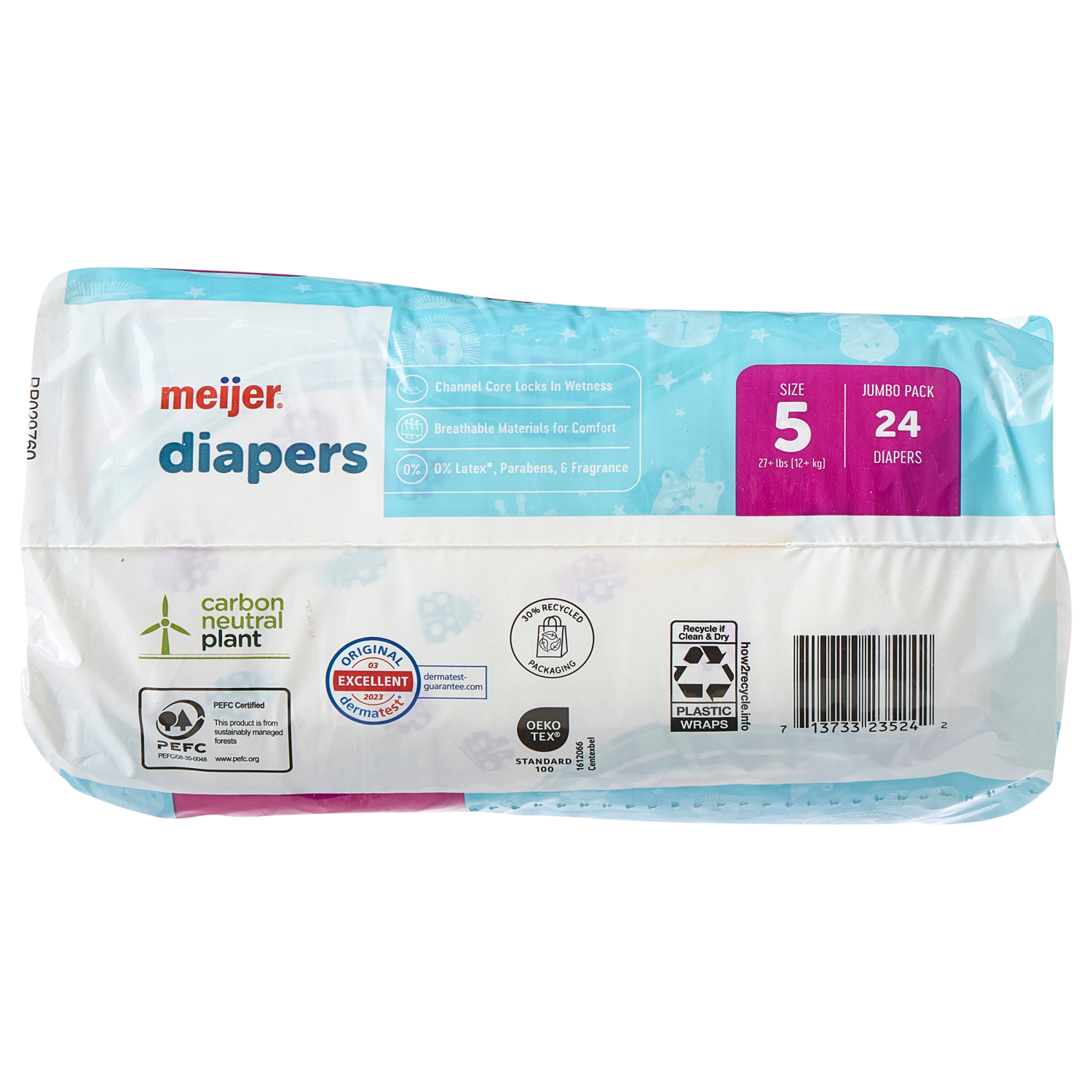 slide 4 of 5, MEIJER BABY DIAPERS JUMBO SZ5 24CT, 24 ct
