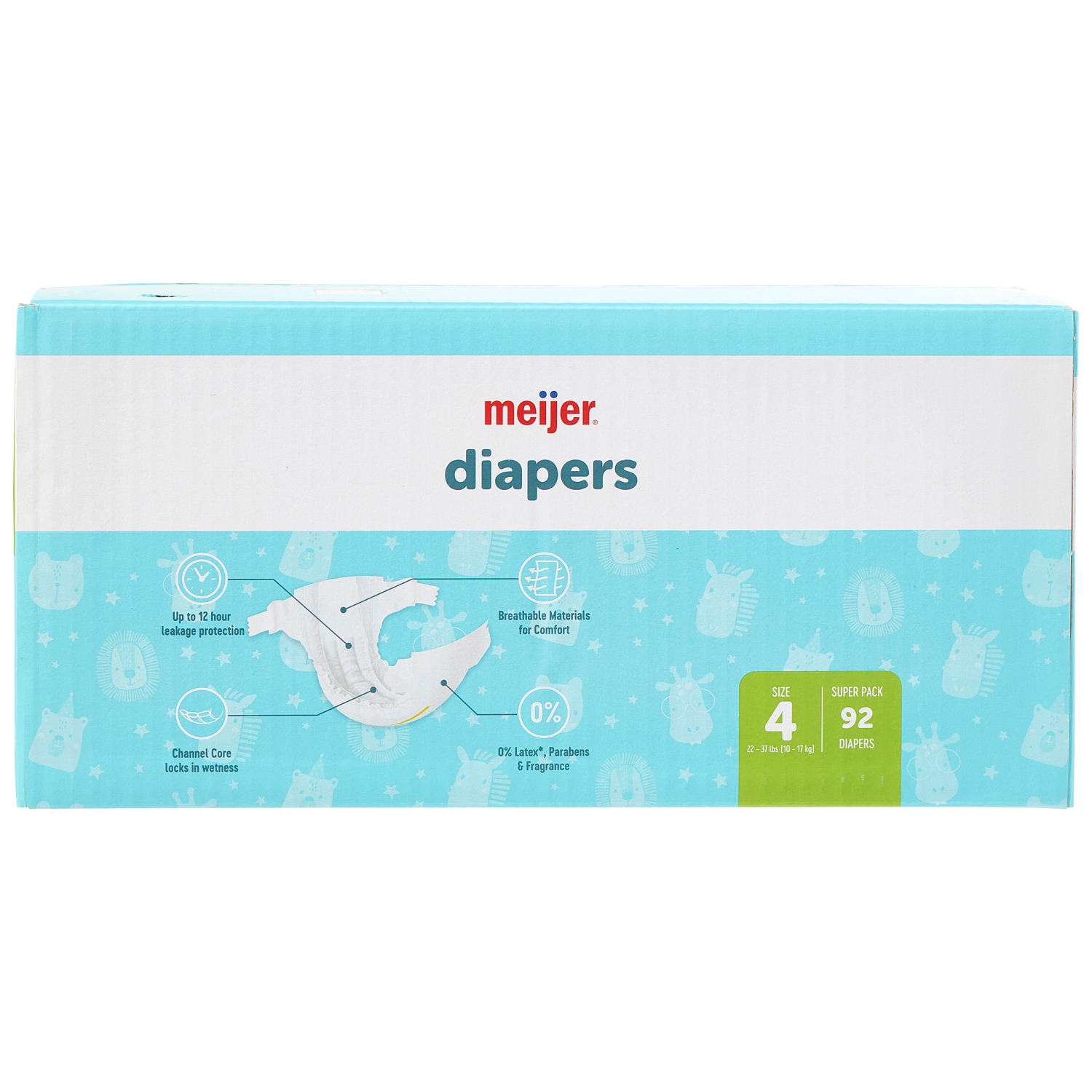 slide 2 of 4, MEIJER BABY DIAPERS SUPER SZ4 92CT, 92 ct