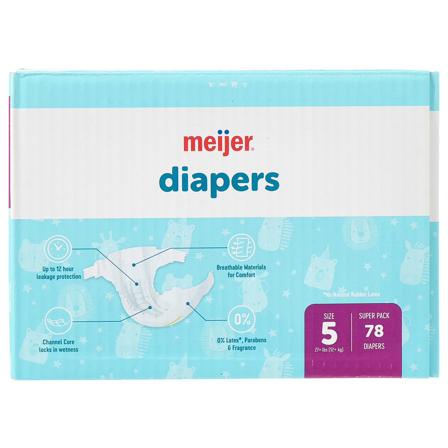 slide 2 of 4, MEIJER BABY DIAPERS SUPER SZ5 78CT, 78 ct