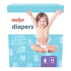 Meijer Baby Diapers Super Sz6 64ct