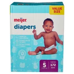 Meijer Baby Diapers Club Sz5 172ct