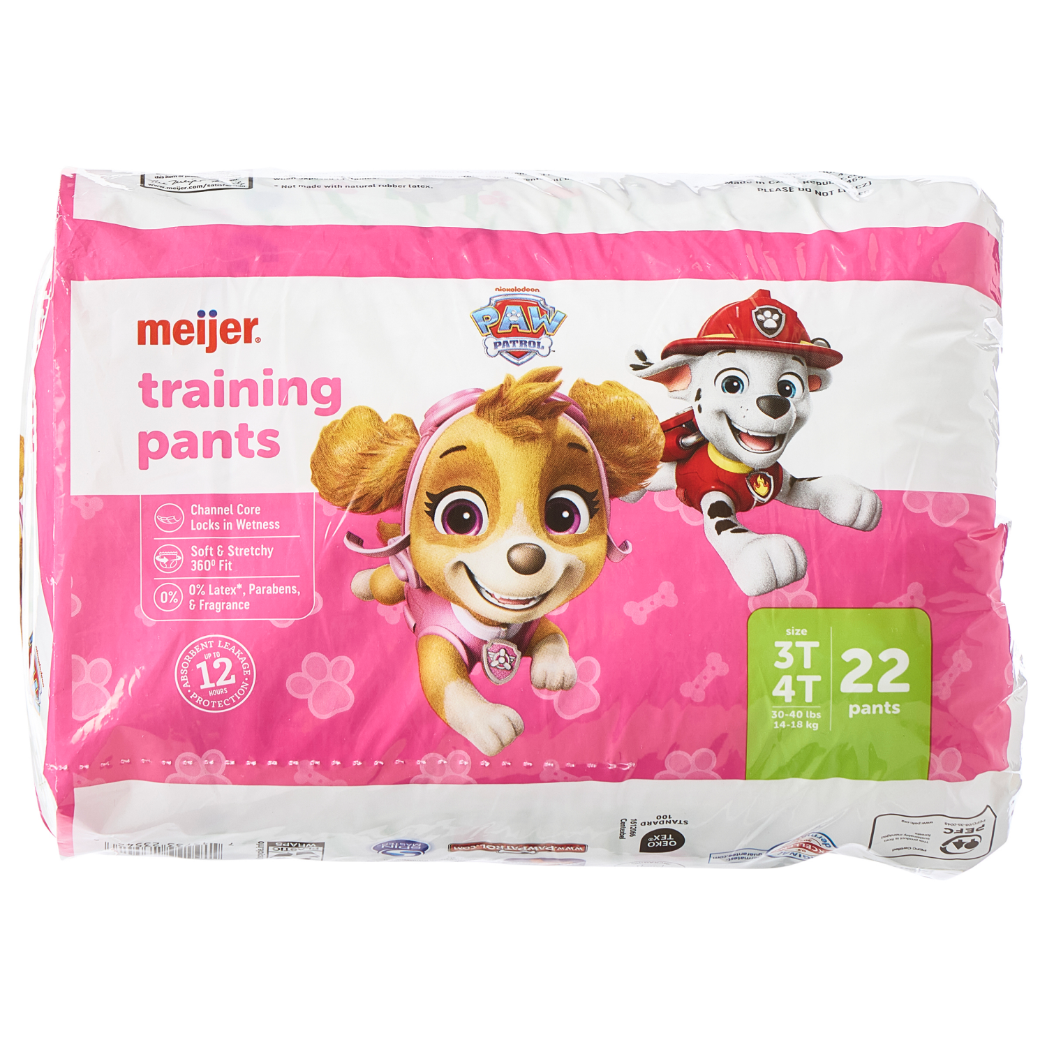 slide 2 of 5, Meijer Training Pants Jumbo, Girl 3T/4T, 22 ct, 22 ct