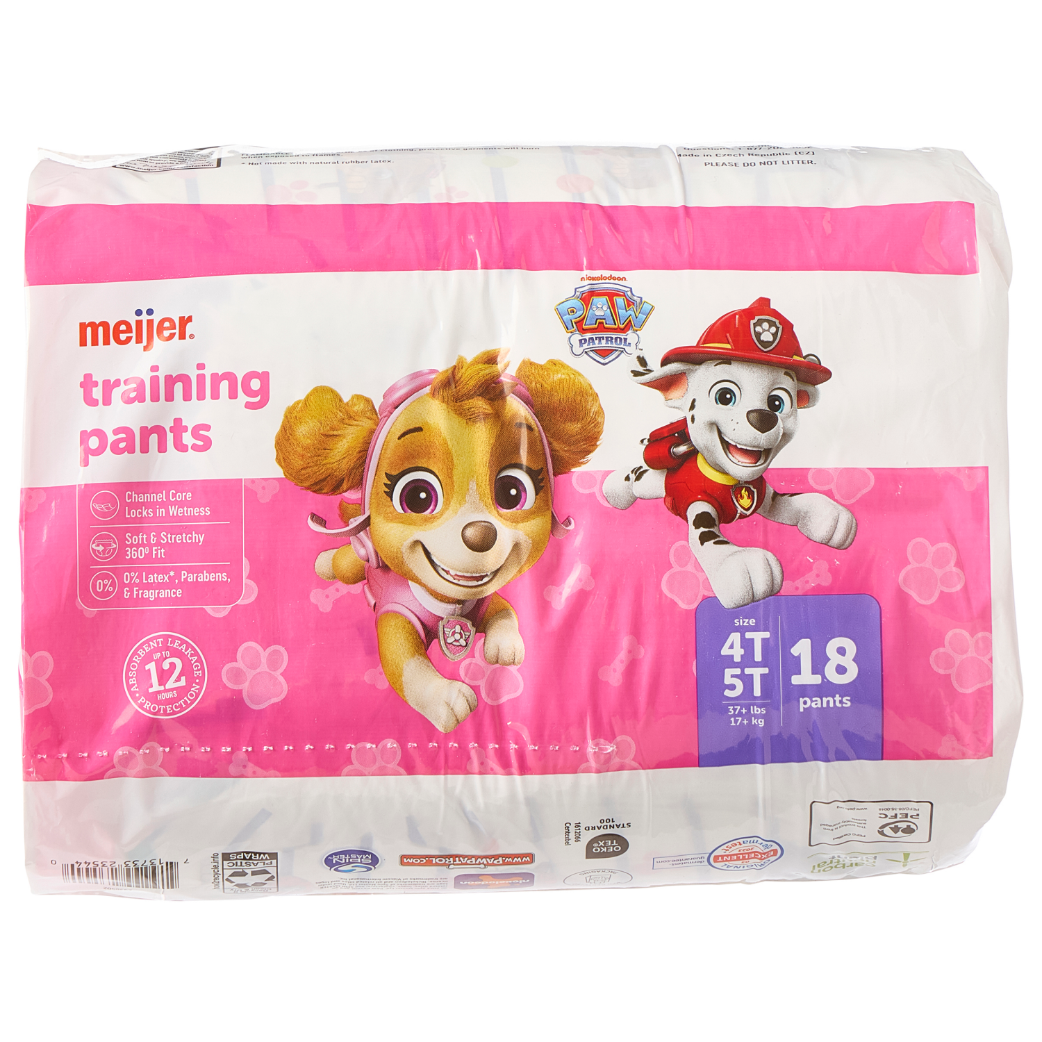 slide 2 of 5, Meijer Training Pants Jumbo, Girl 4T/5T, 18 ct., 18 ct