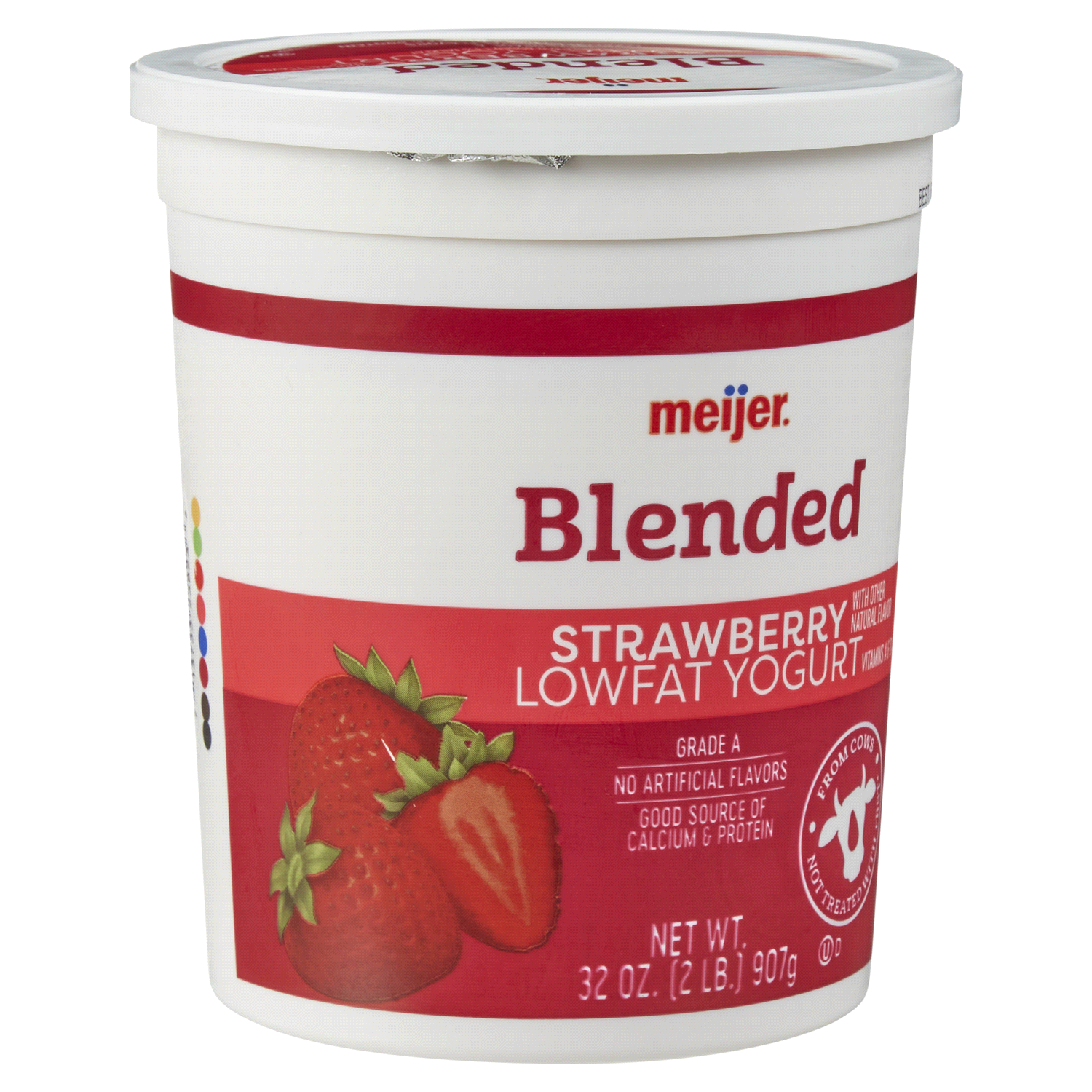 slide 4 of 5, Meijer Strawberry Lowfat Yogurt, 32 oz