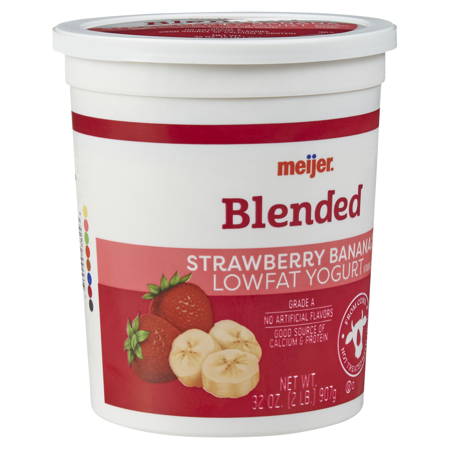 slide 4 of 5, Meijer Strawberry Banana Lowfat Yogurt, 32 oz