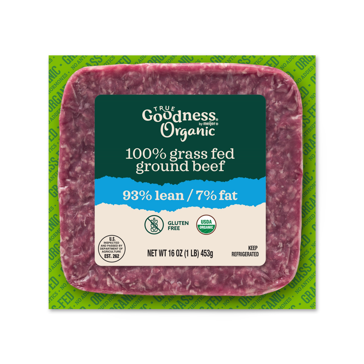 slide 1 of 5, True Goodness 93% Organic Grass Fed Ground Beef, 1 lb, 1 lb