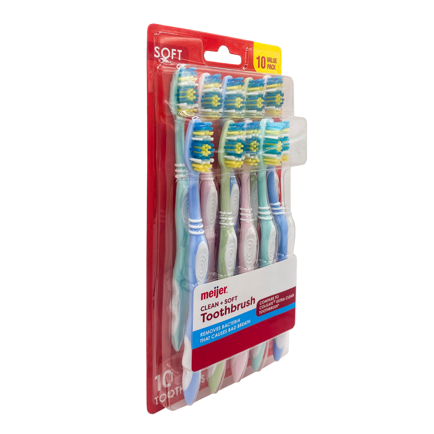 slide 3 of 3, Meijer Clean + Soft Toothbrush 10ct-Soft, 10 ct