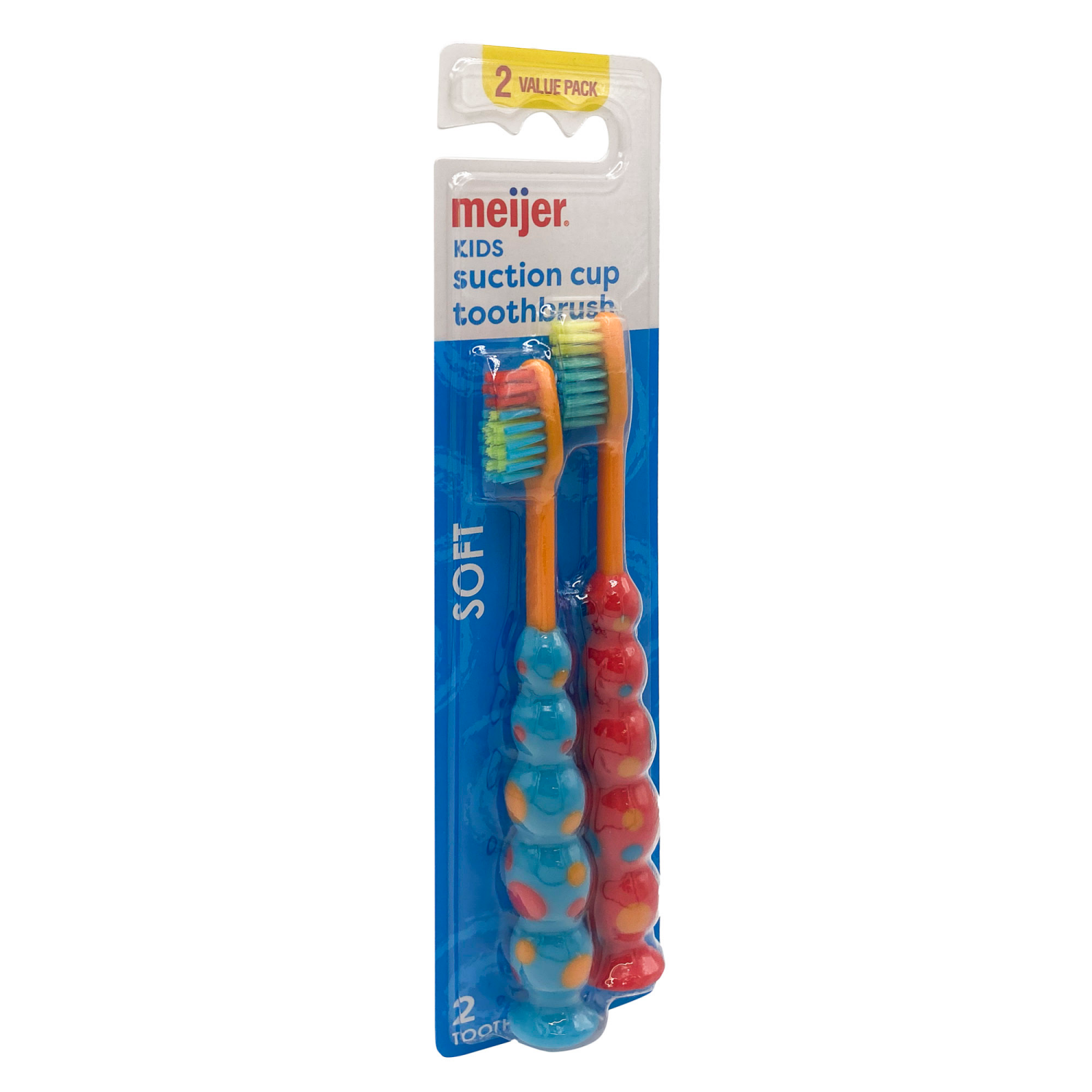 slide 3 of 3, Meijer Kids Suction Cup Toothbrush 2ct - Soft, 2 ct