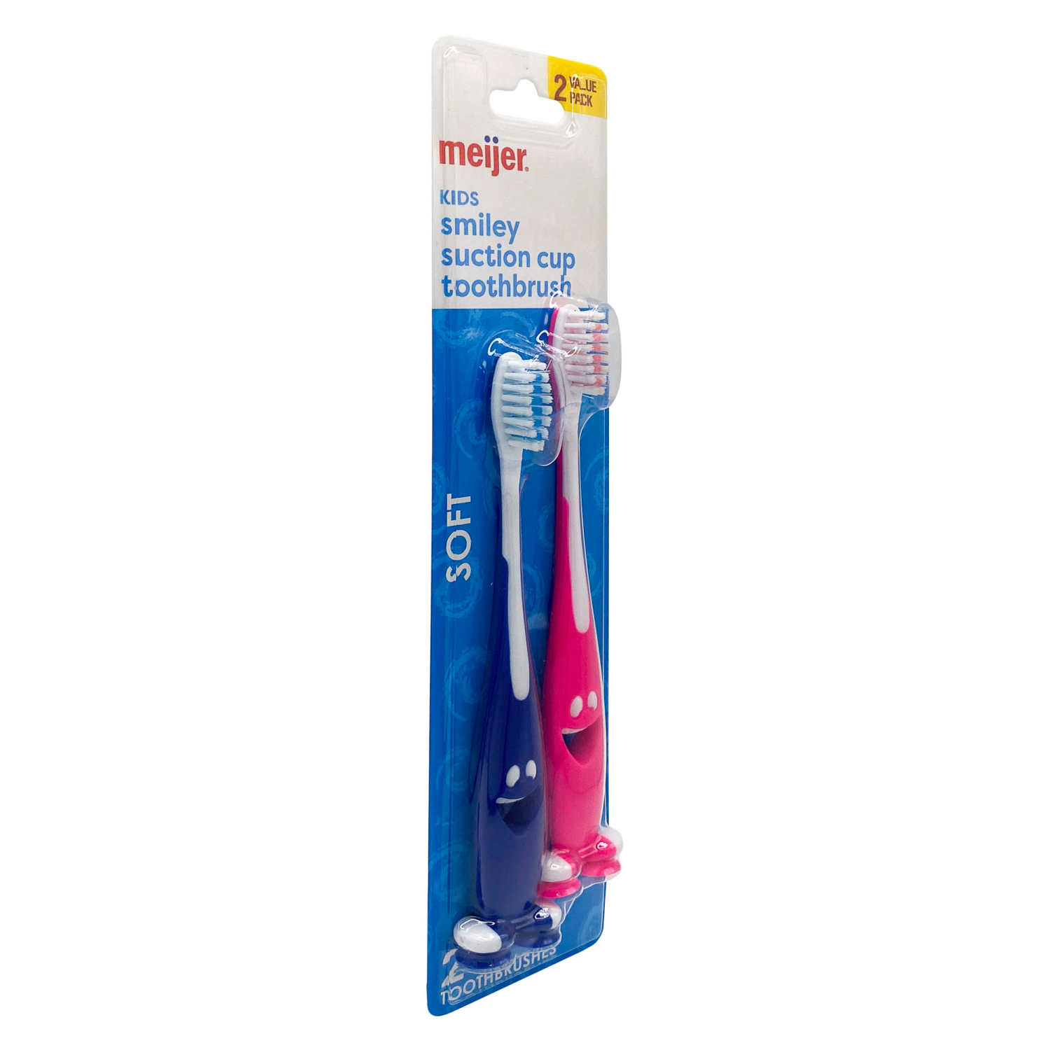 slide 3 of 3, Meijer Kids Smiley Face Suction Cup Toothbrush 2 Ct., 2 ct