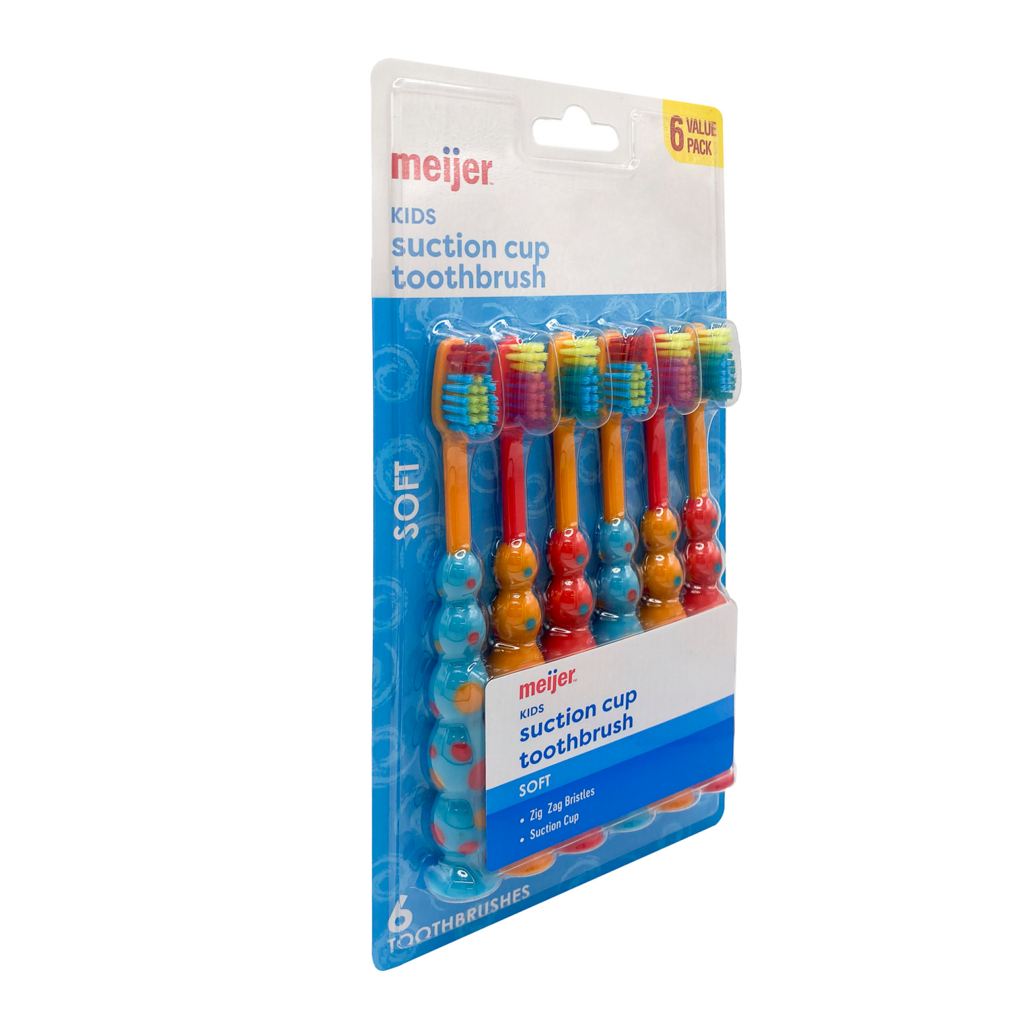 slide 3 of 3, Meijer Kids Suction Cup Toothbrush 6ct-SOFT, 6 ct