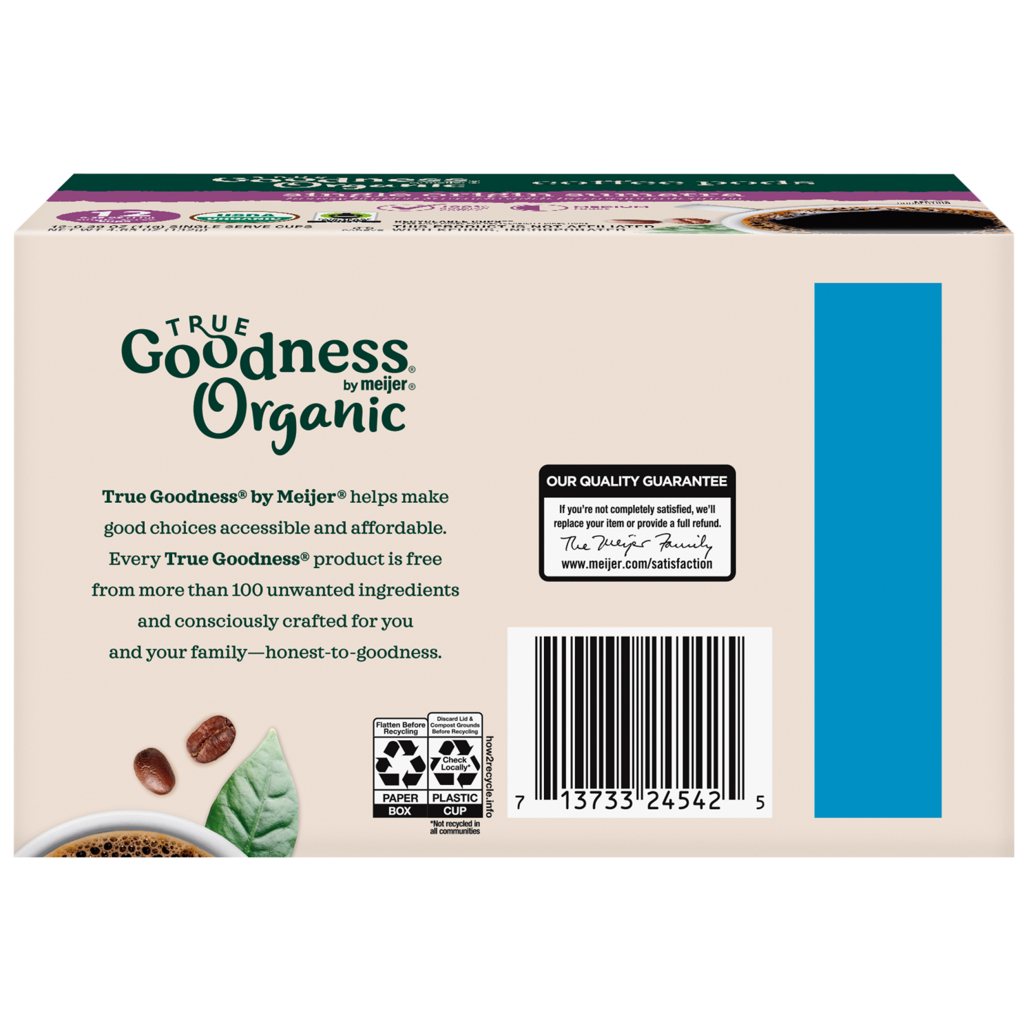 slide 3 of 8, True Goodness Organic Sumatra Single Origin Coffee Pods, 12ct, 12 ct