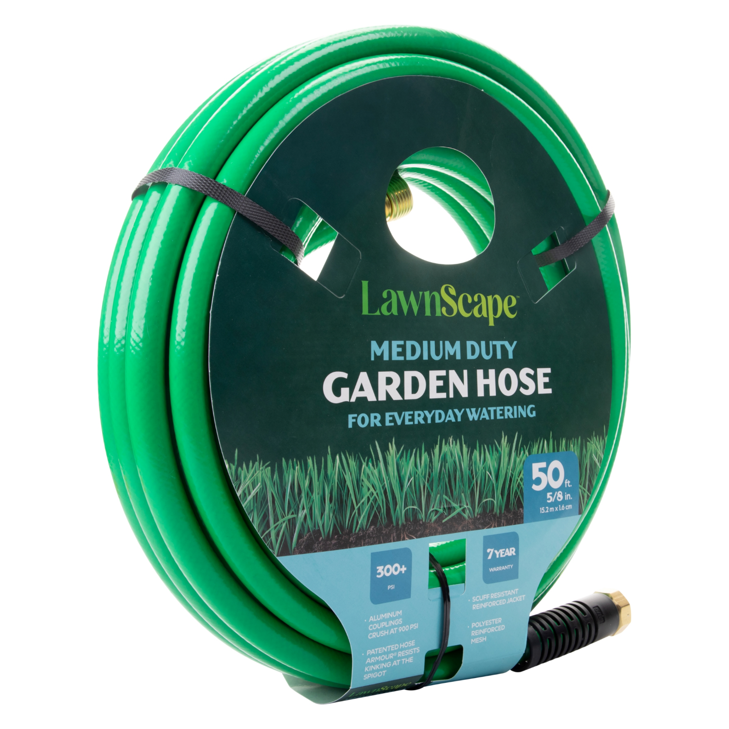 slide 6 of 8, Lawnscape Medium Duty Hose 5/8 50Ft, 50 ft