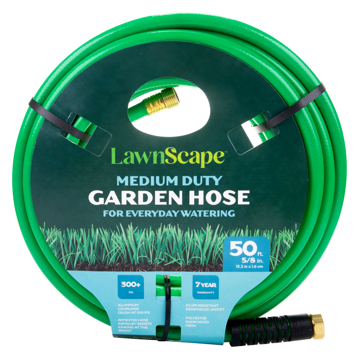 slide 1 of 8, Lawnscape Medium Duty Hose 5/8 50Ft, 50 ft