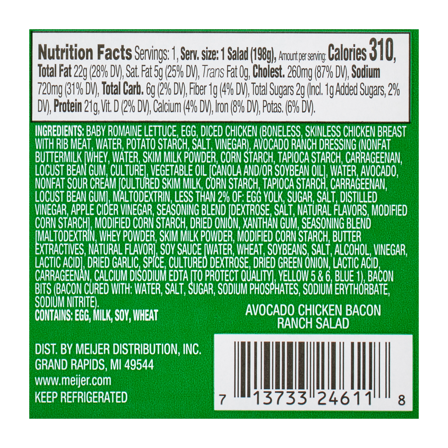 slide 2 of 3, Fresh from Meijer Chicken Bacon Salad with Avocado Ranch, 8 oz, 8 oz