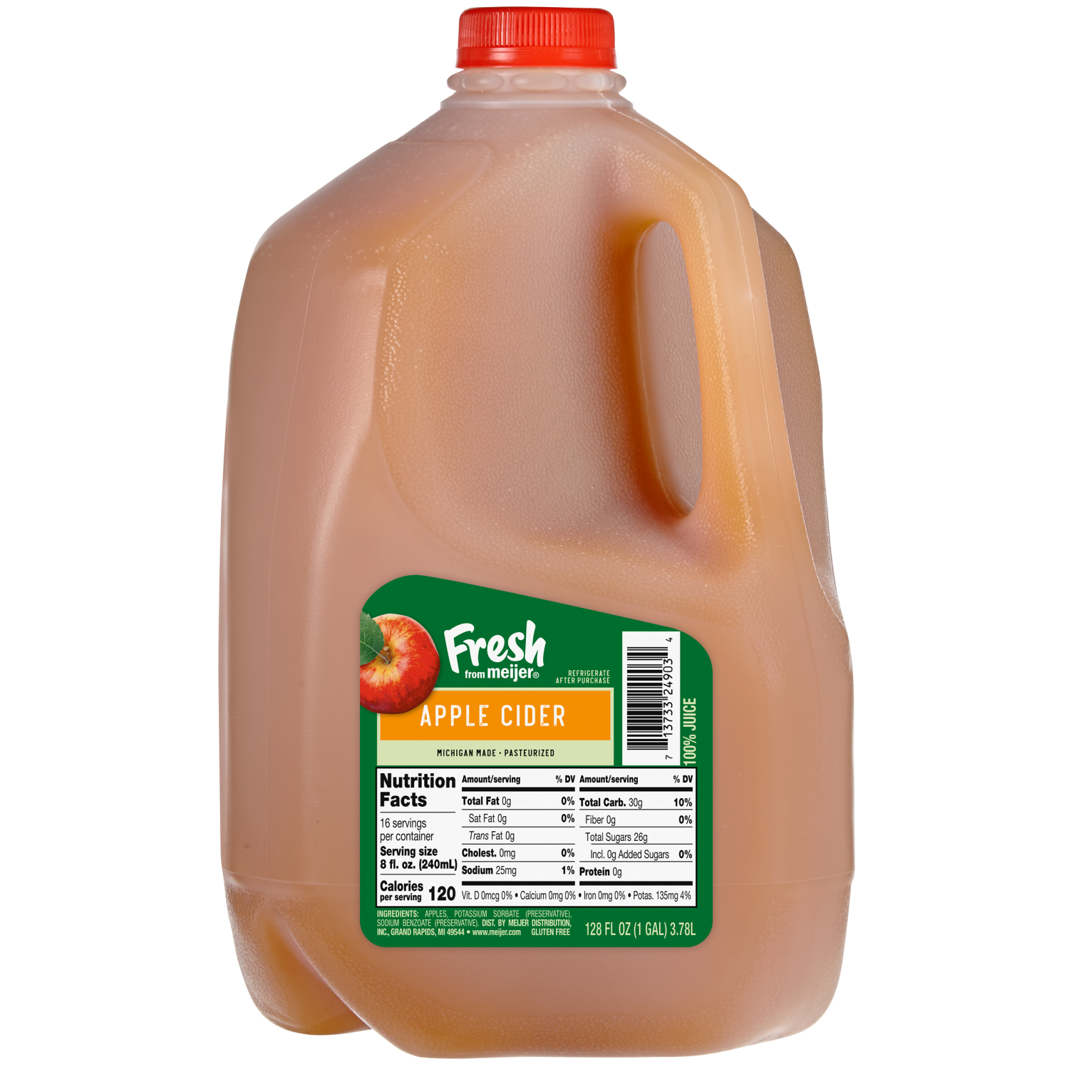 slide 1 of 2, Fresh from Meijer Apple Cider, 128 fl oz, 1 gallon, 1 gal