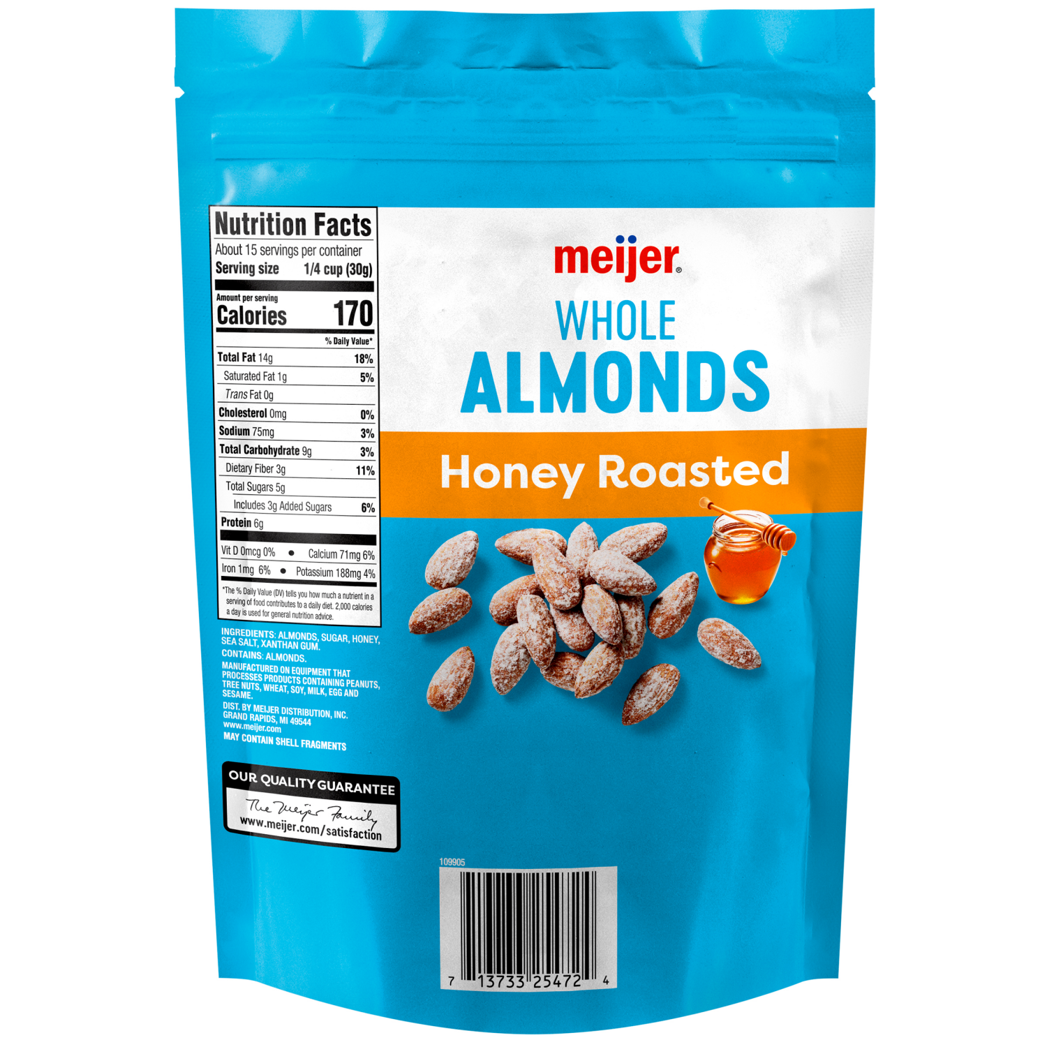 slide 2 of 2, Meijer Almonds Honey Roasted, 16 OZ, 16 oz