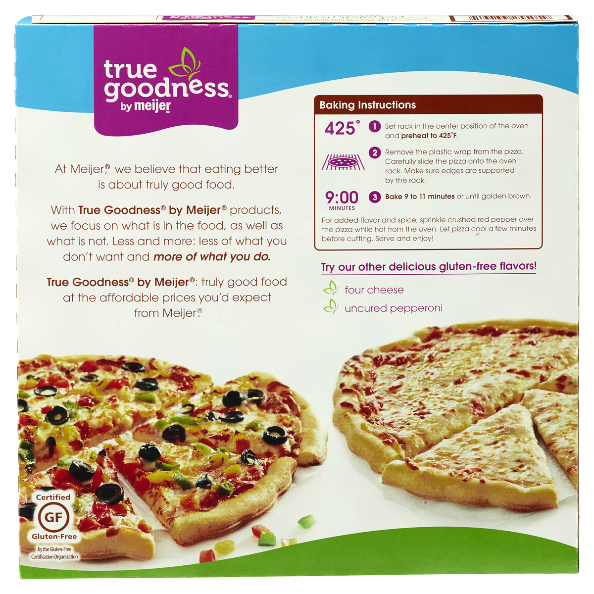 slide 3 of 3, True Goodness Gluten-Free Fire Roasted Vegetable Pizza, 14.4 oz