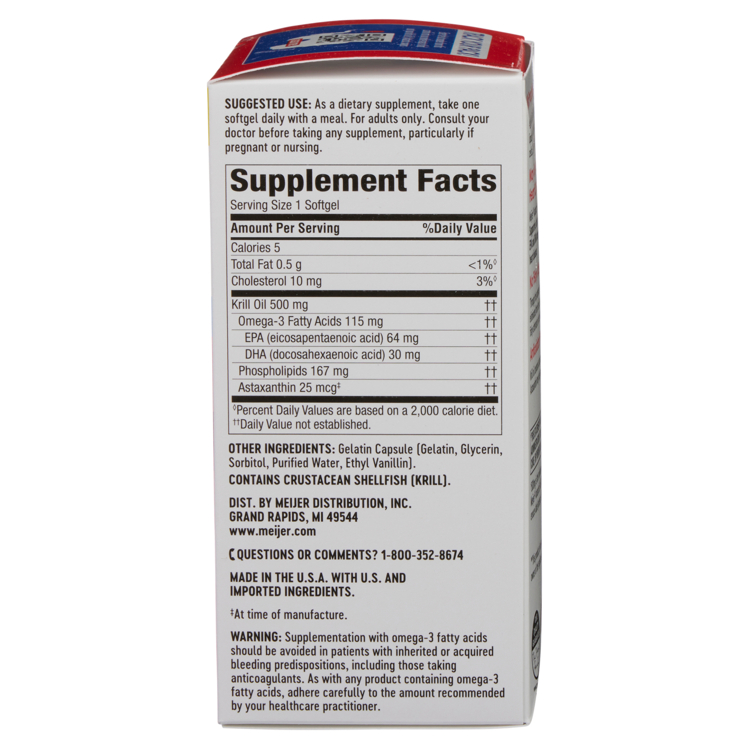 slide 3 of 5, Meijer Krill Oil, Value Size, 80 ct; 500 mg