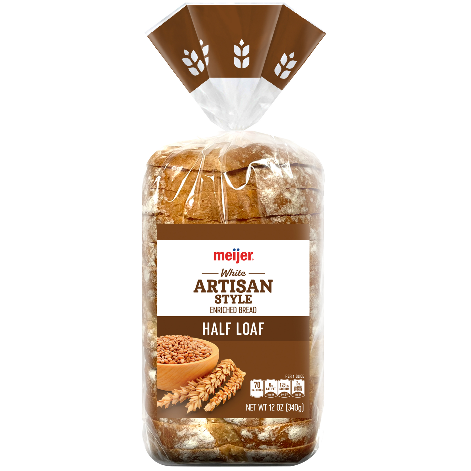 slide 1 of 8, Meijer Artisan White Half Loaf, 12 oz