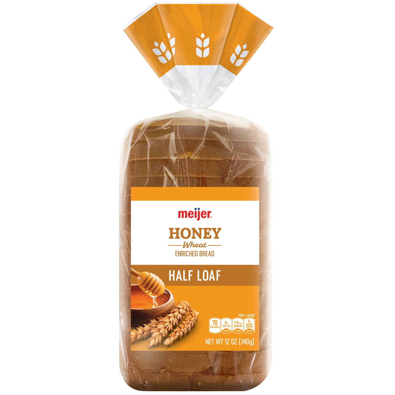 slide 1 of 8, Meijer Honey Wheat Half Loaf, 12 oz