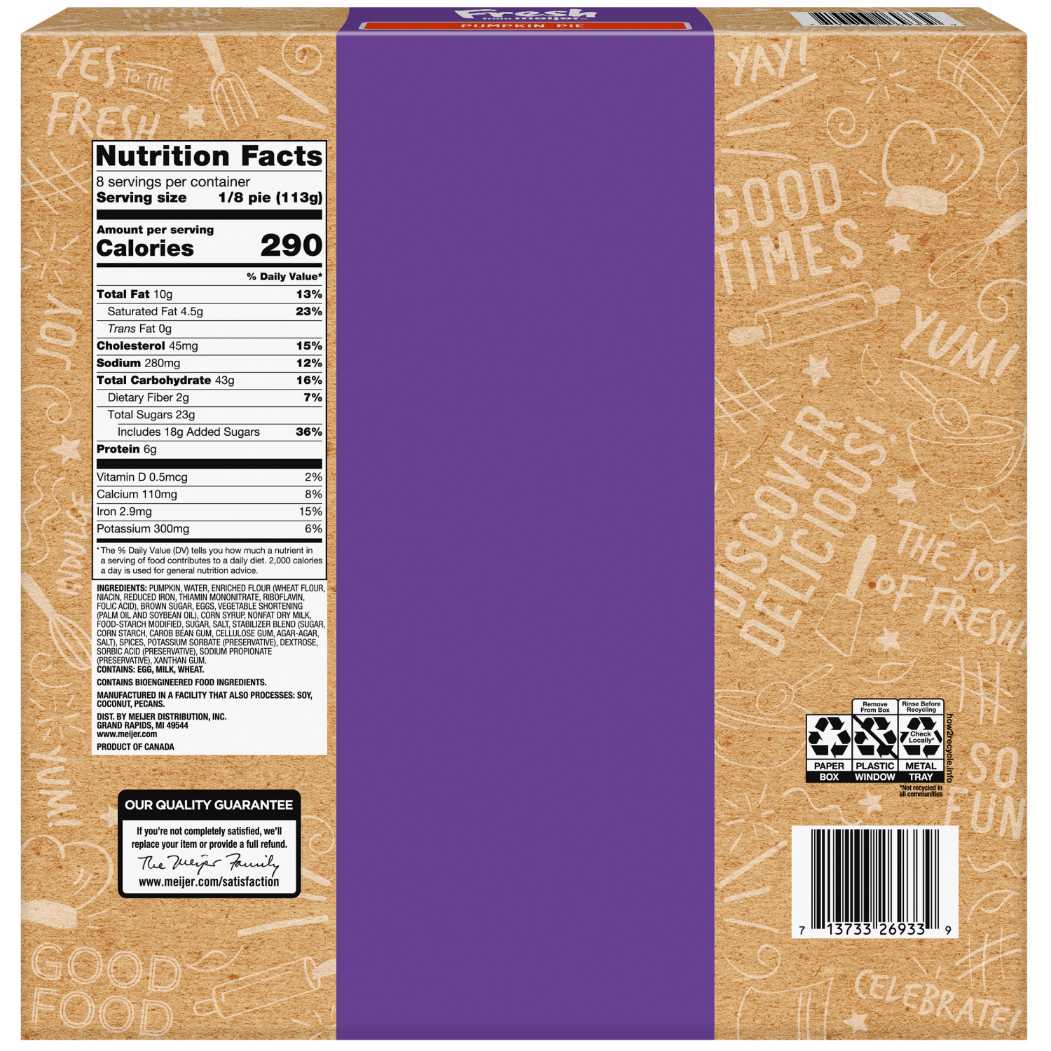 slide 2 of 2, Fresh from Meijer 10" Pumpkin Pie, 31.7 oz, 31.7 oz