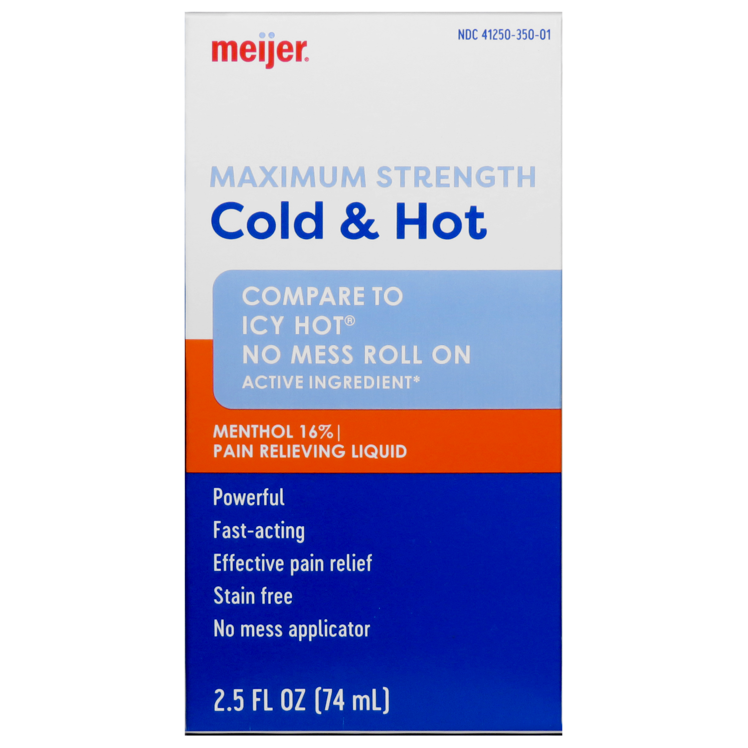 slide 2 of 4, Meijer Maximum Strength Cold & Hot Pain Relieving Liquid, 2.5 oz