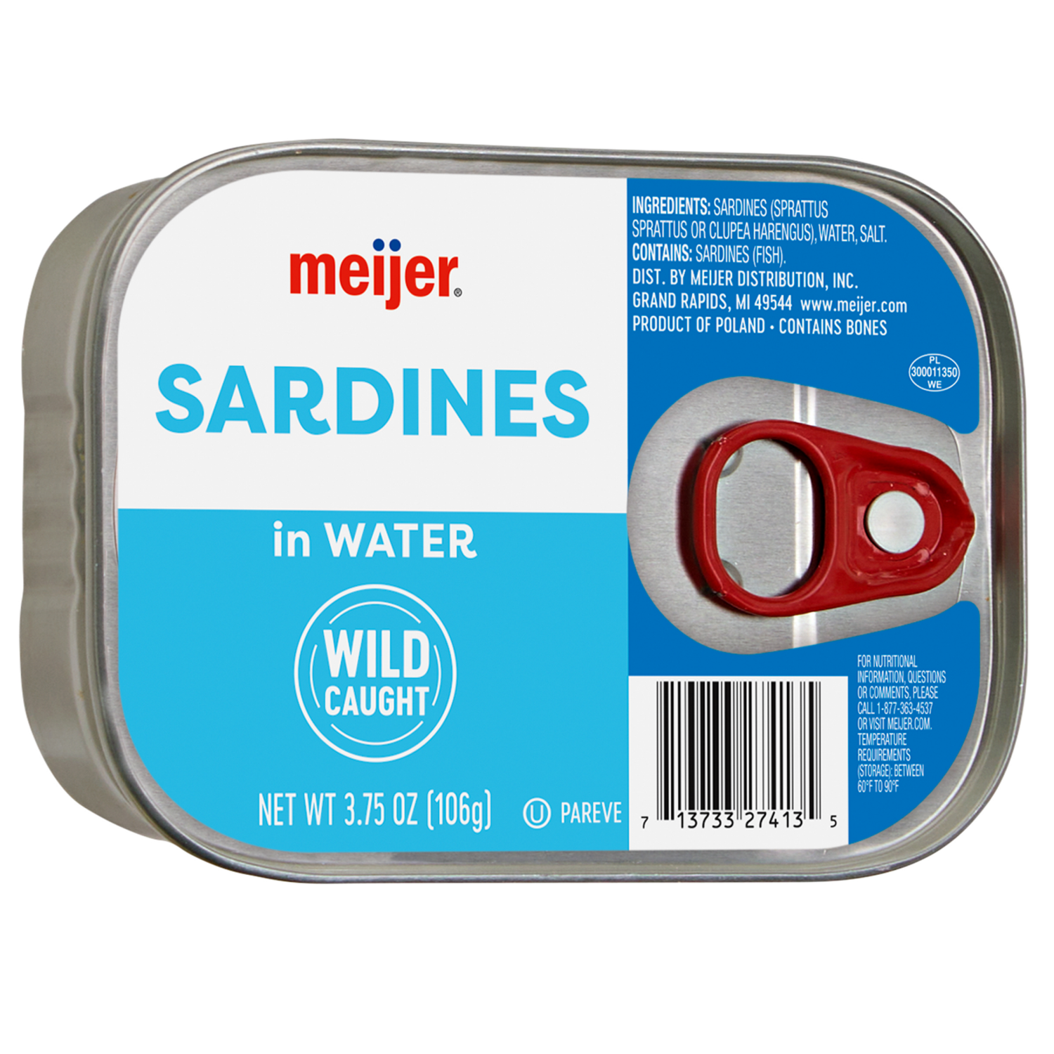 slide 4 of 4, Meijer Sardines in Water 3.75 oz, 3.75 oz
