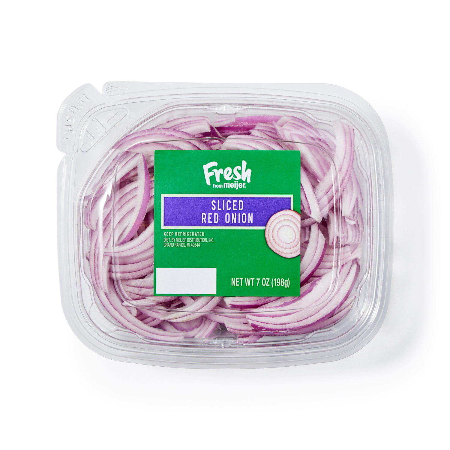 slide 1 of 3, Fresh from Meijer Sliced Red Onion, 7 oz, 6 oz