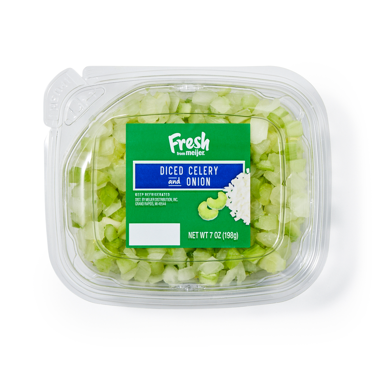 slide 1 of 9, Fresh from Meijer Diced Celery & Onion, 7 oz, 7 oz