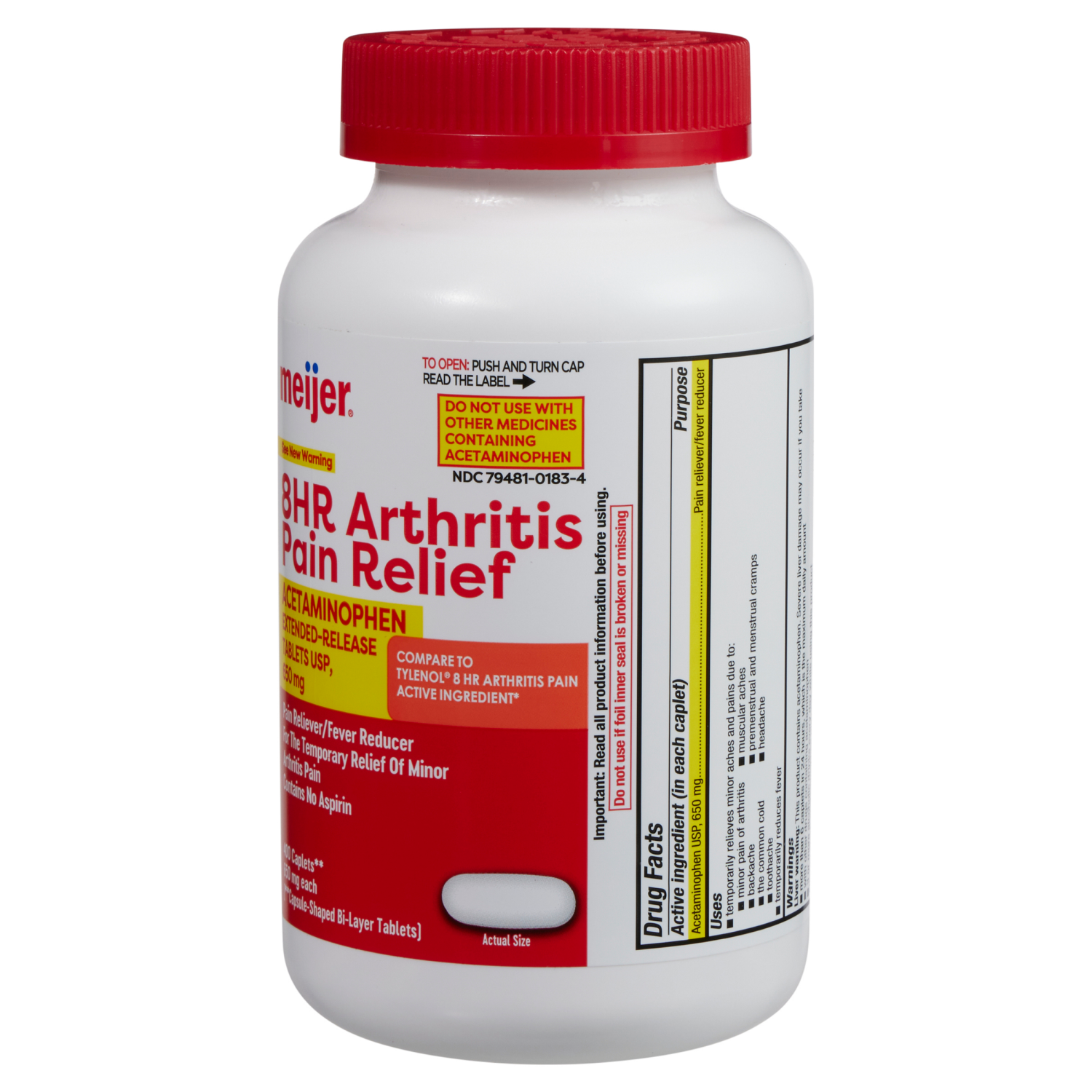 slide 4 of 5, MEIJER ARTHRITIS RELIEF 650MG CAP 400 CT, 650mg, 400 ct