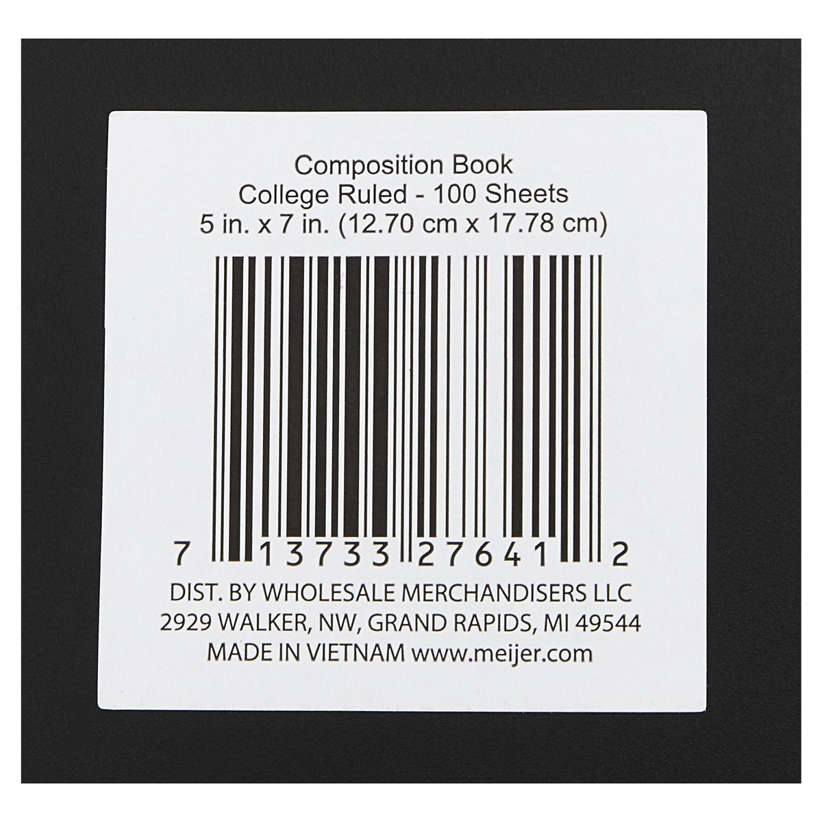 slide 2 of 2, Meijer Poly Cover 5"X7" College Rule Composition Book, 100 ct